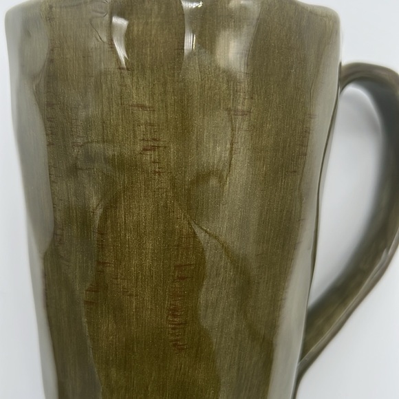 Gisella Handpainted Extra Large Olive Green Ceramic Mug - Tabletops Unlimited - Picture 6 of 12